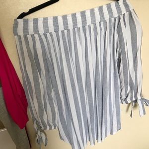 Black and white off the shoulder top